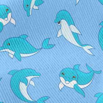 Happy Cartoon Dolphin Standard Corduroy