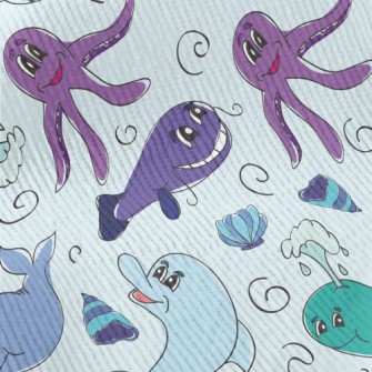 Marine Life Doodles Standard Corduroy