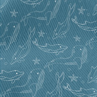 Whale Dolphin Line Illustratio Standard Corduroy