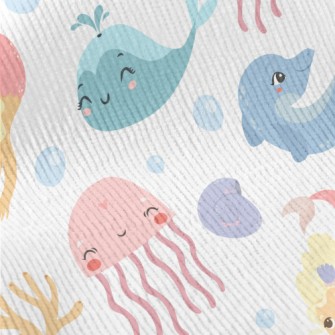 Mermaid And Happy Friends Standard Corduroy