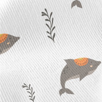 Hand Drawn Ethnic Dolphin Standard Corduroy