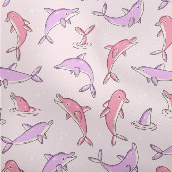 Cartoon Pink And Purple Dolphi Dobby