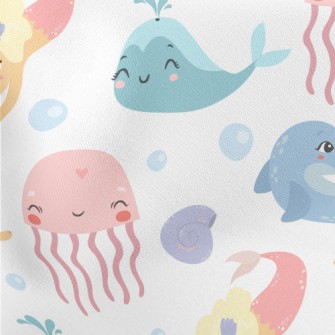 Mermaid And Happy Friends Stretch Ponte