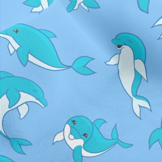 Happy Cartoon Dolphin Micro Fleece