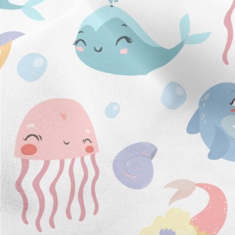 Mermaid And Happy Friends Micro Fleece