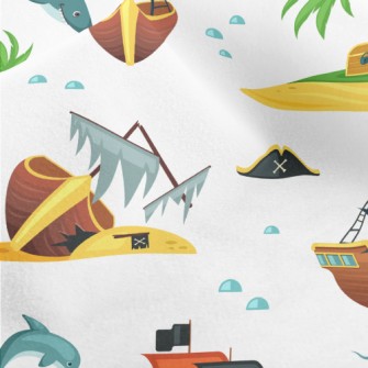 Pirate Ship Treasure Hunt Micro Fleece