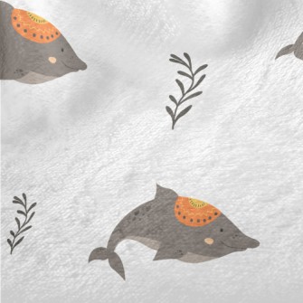 Hand Drawn Ethnic Dolphin Minky