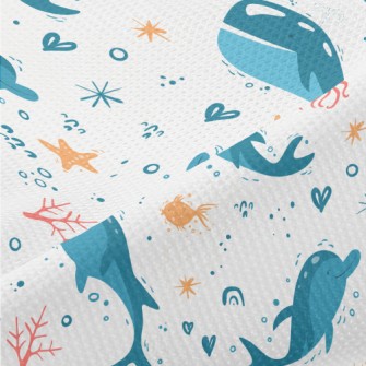 Cartoon Cute Whale Piqué