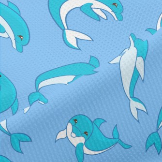Happy Cartoon Dolphin Piqué