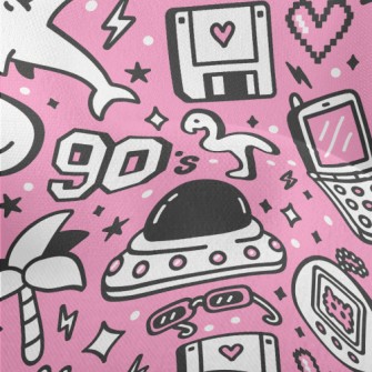 90s Retro Cartoon Pattern Lightweight Performance Linen