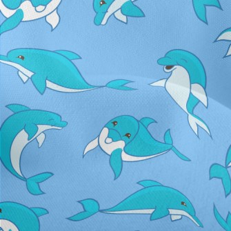 Happy Cartoon Dolphin Lightweight Performance Linen