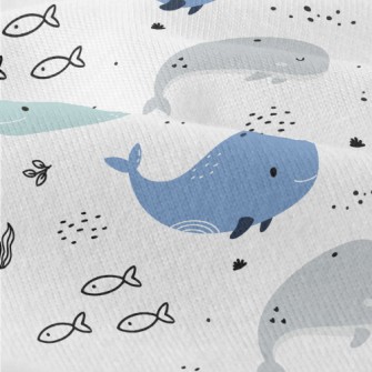 Smiling Whale Illustration Modern Jersey