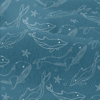 Whale Dolphin Line Illustratio Modern Jersey