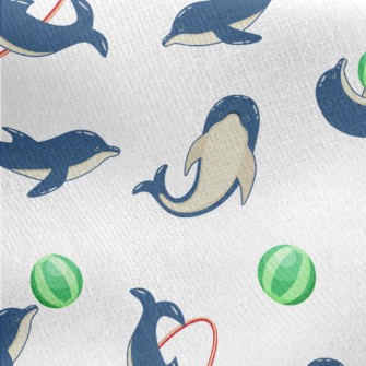 Cute Dolphin Show Jersey Backed Fleece