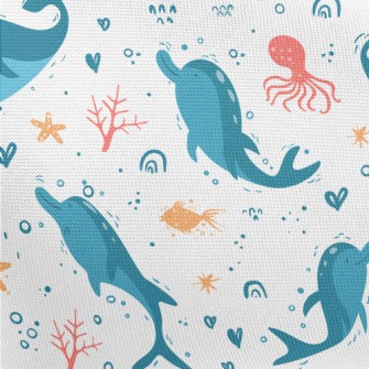 Cartoon Cute Whale Pongee