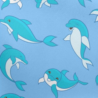 Happy Cartoon Dolphin Pongee