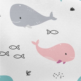 Cute Colorful Whale Pongee