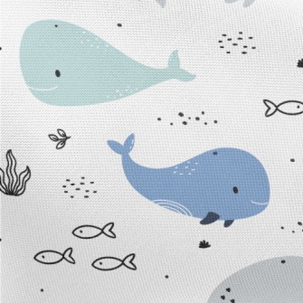 Smiling Whale Illustration Pongee