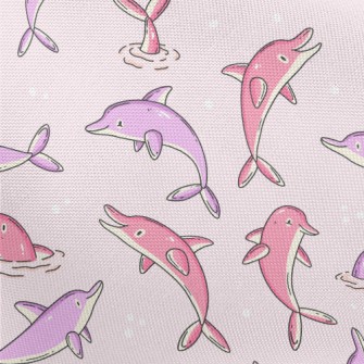 Cartoon Pink And Purple Dolphi Pongee