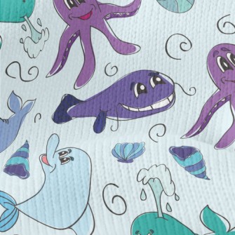 Marine Life Doodles Stretch Jersey