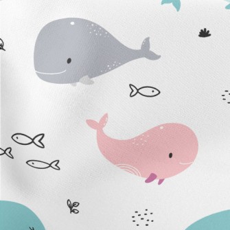 Cute Colorful Whale Lightweight Cotton Poplin