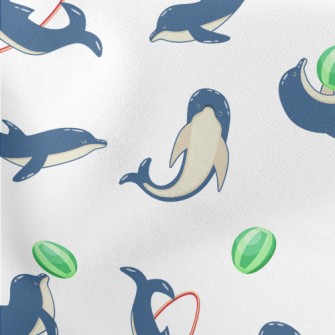 Cute Dolphin Show Lightweight Cotton Poplin