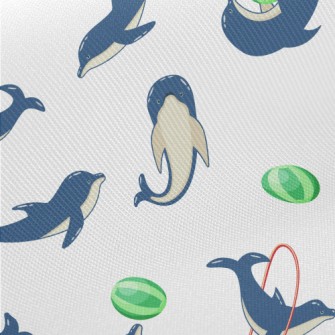 Cute Dolphin Show Midweight Cotton Poplin