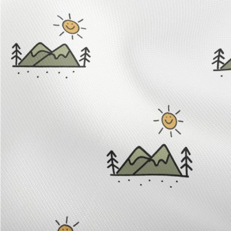 Hand Drawn Mountains And Sun Dobby