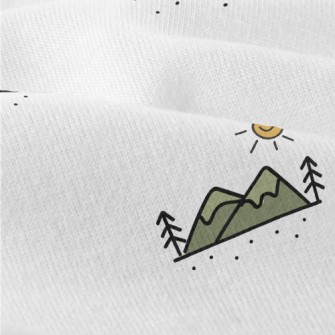 Hand Drawn Mountains And Sun Modern Jersey