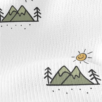 Hand Drawn Mountains And Sun Stretch Jersey