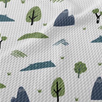 Lovely Hills And Forests Birdseye Piqué
