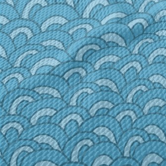 Hand Drawn Cute Waves Birdseye Piqué