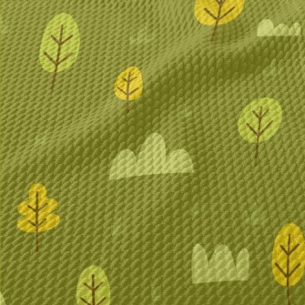 Lovely Autumn Scenery Birdseye Piqué