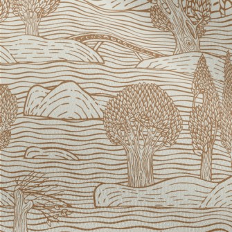 Retro Hand Drawn Landscape Chiffon