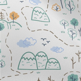 Hills And Trees Graffiti Chiffon