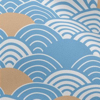 Japanese Wave Pattern Chiffon