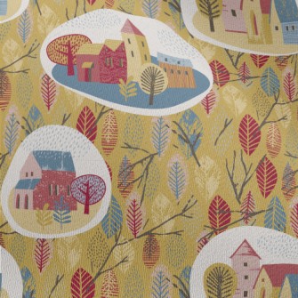 Autumn Rainy Town Chiffon