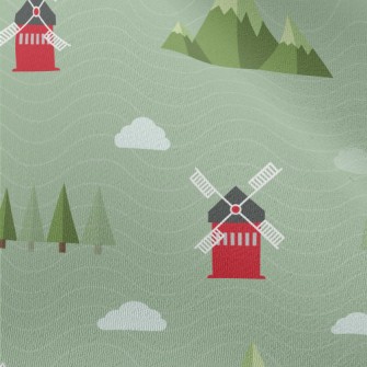Cute Farm Windmill Chiffon