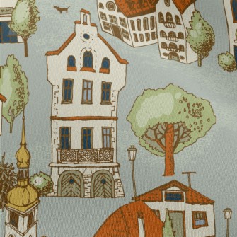 Hand Drawn Beautiful Town Chiffon