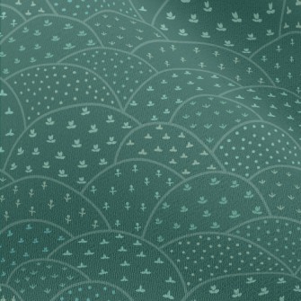 Hand Drawn Hills And Flowers Chiffon