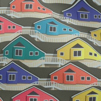 Colorful Cartoon Houses Chiffon
