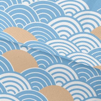 Japanese Wave Pattern Waterproof Oxford