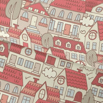 Red Roof Town Waterproof Oxford