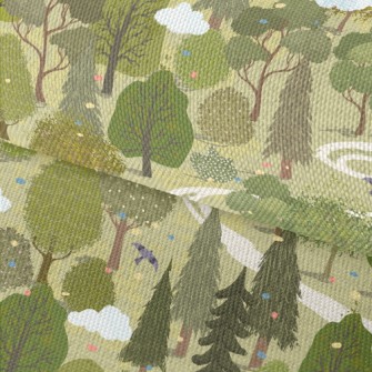 Hand Drawn Beautiful Forest Waterproof Oxford