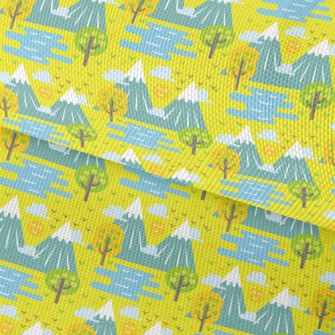 Cute Cartoon Mountains Waterproof Oxford