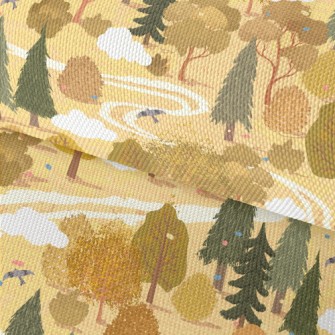 Hand Drawn Summer Forest Waterproof Oxford