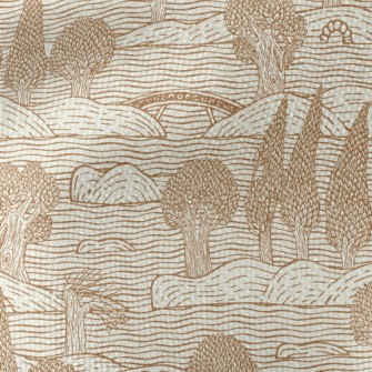 Retro Hand Drawn Landscape Waterproof Canvas