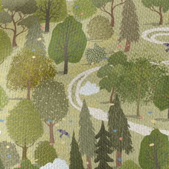 Hand Drawn Beautiful Forest Waterproof Canvas