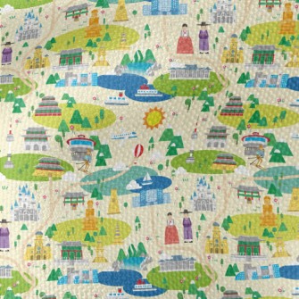 South Korea Tourist Map Waterproof Canvas