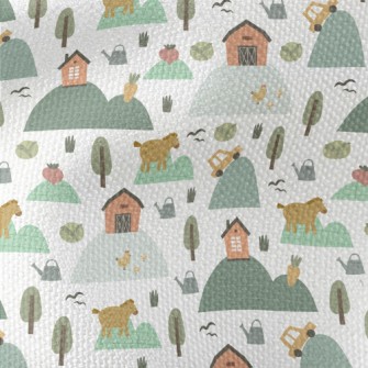 Cartoon Alpine Ranch Waterproof Canvas
